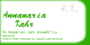 annamaria kahr business card